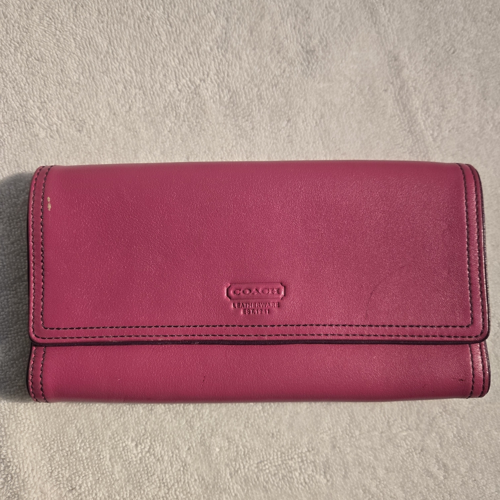Coach Pink Leather Wallet